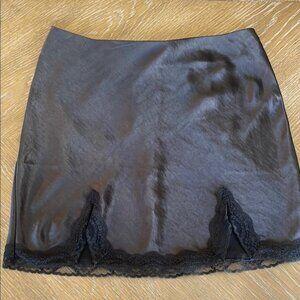 Forever 21 Black Mini Skirt with Lace Trim